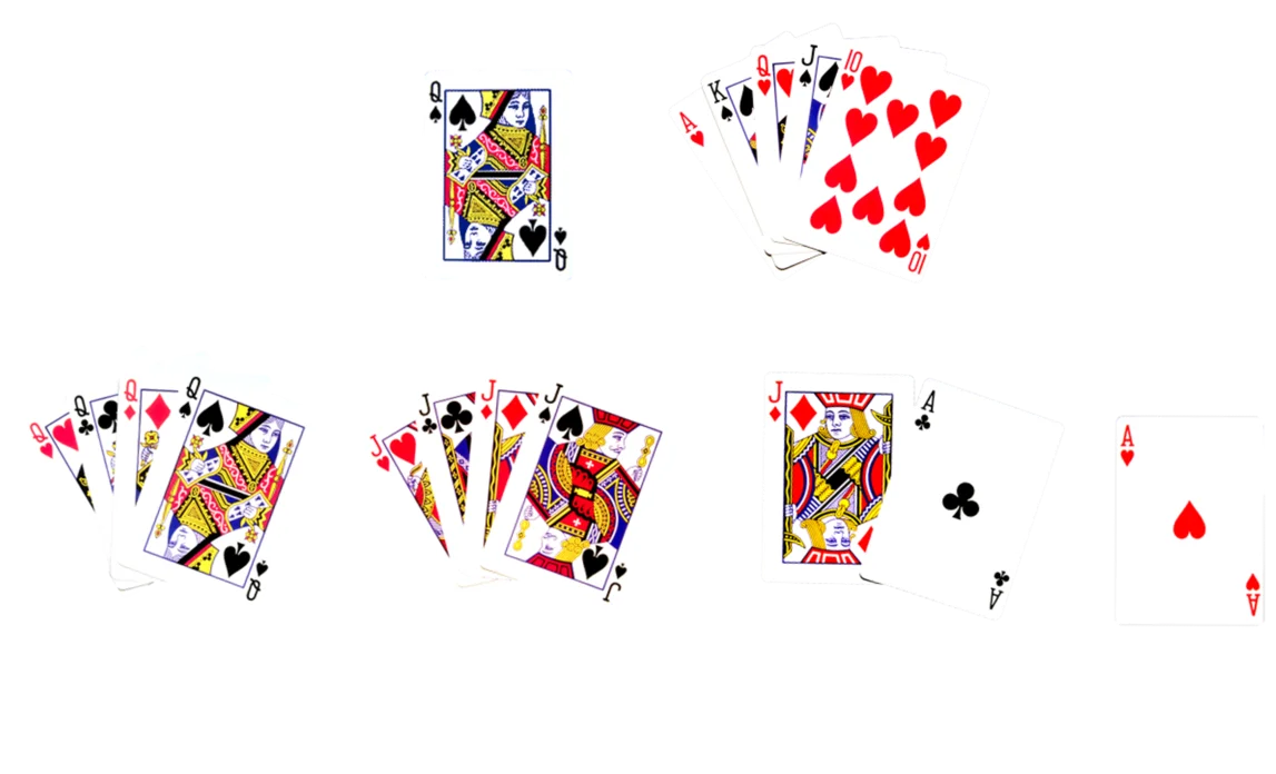 Classic Playing Cards Clipart Collection: Scattered Deck Elements Design
