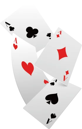 Classic Playing Cards Clipart with Scattered Aces from Different Suits