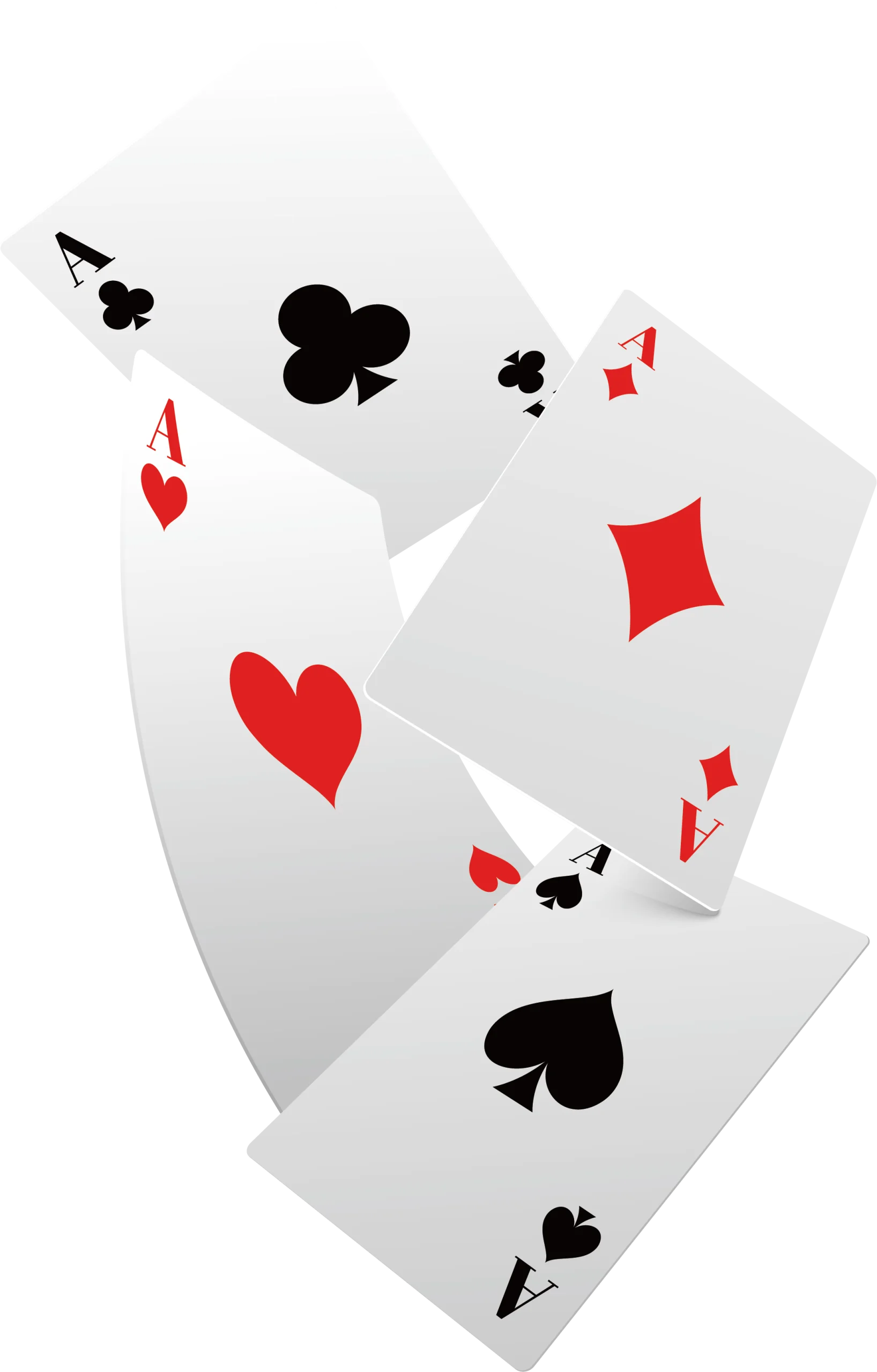 Classic Playing Cards Clipart with Scattered Aces from Different Suits