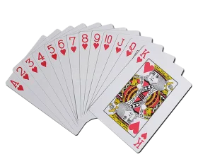 Classic Red and White Playing Cards Spread Clipart Design