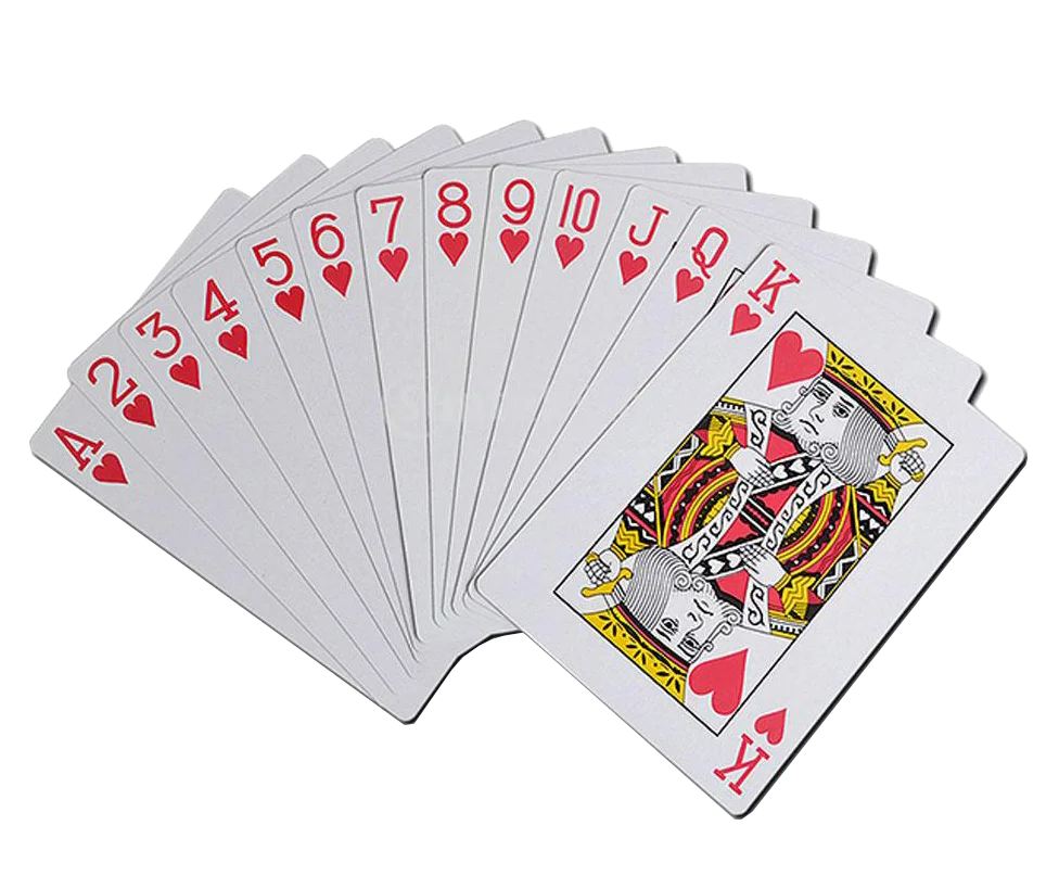 Classic Red and White Playing Cards Spread Clipart Design
