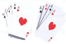 Classic Red and White Poker Playing Cards Clipart Design Elements