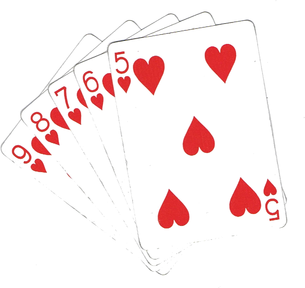 Classic Red Hearts Suit Playing Cards Clipart Design for Game Enthusiasts