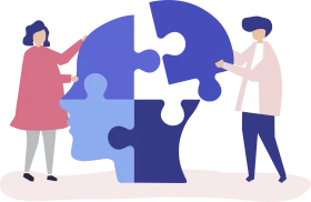 Collaborative Mental Health Support Puzzle Clipart Illustration of Healing