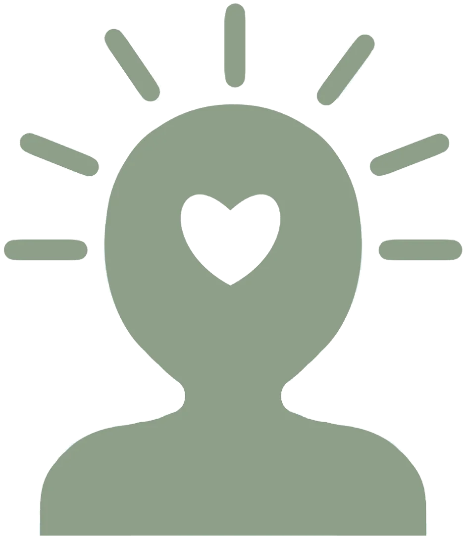 Compassionate Mind Silhouette Clipart Representing Emotional Wellness and Inner Peace