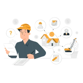 Comprehensive Construction Project Management Clipart Illustration