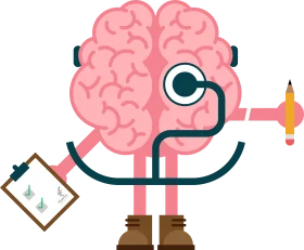Creative Mental Health Wellness Brain Character Cartoon Clipart Illustration