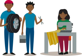 Diverse Workforce Illustration: Children's Labor Day Themed Clipart Showcase of Professions