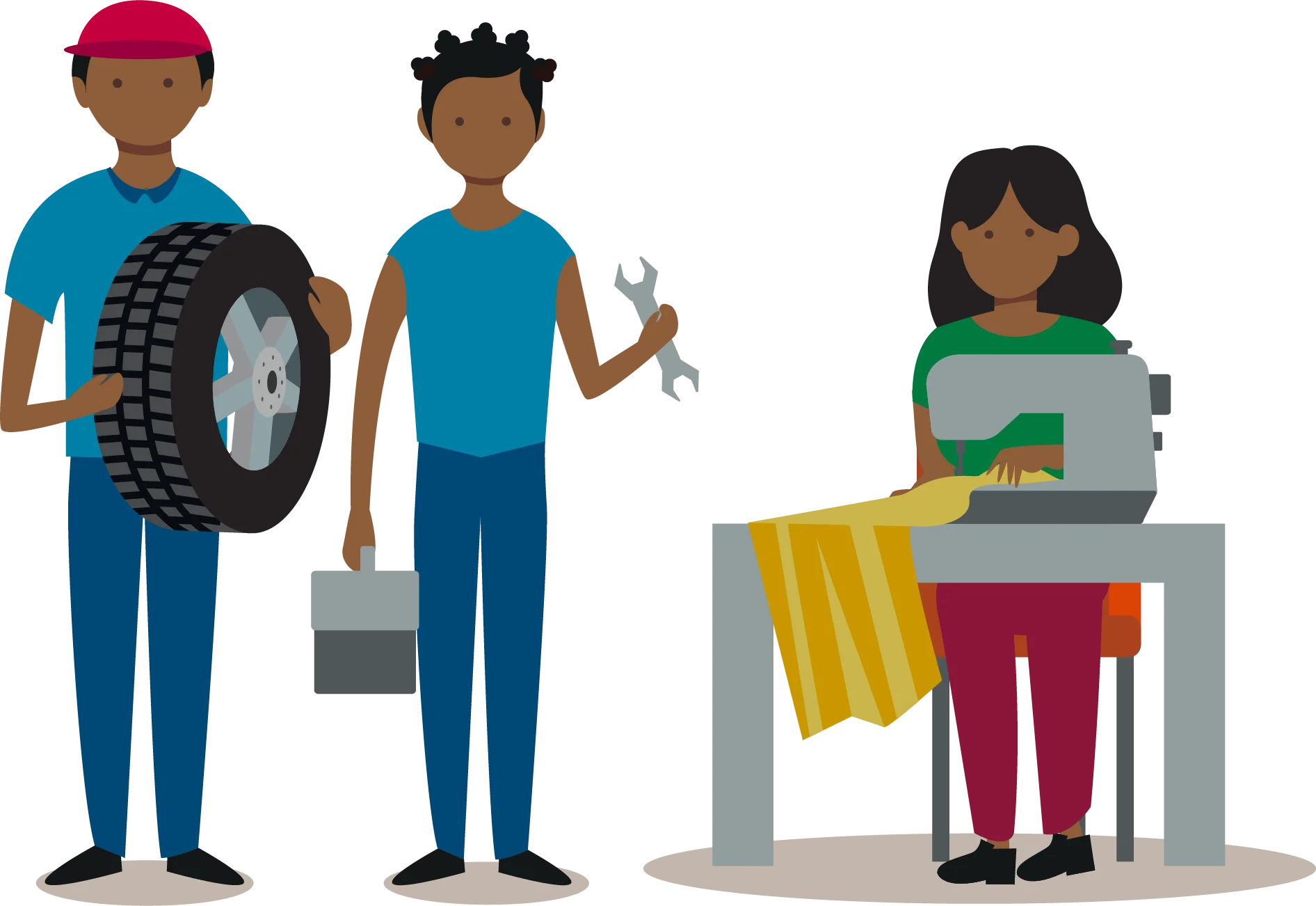 Diverse Workforce Illustration: Children's Labor Day Themed Clipart Showcase of Professions