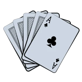 Elegant Monochrome Ace of Clubs Playing Card Clipart Design