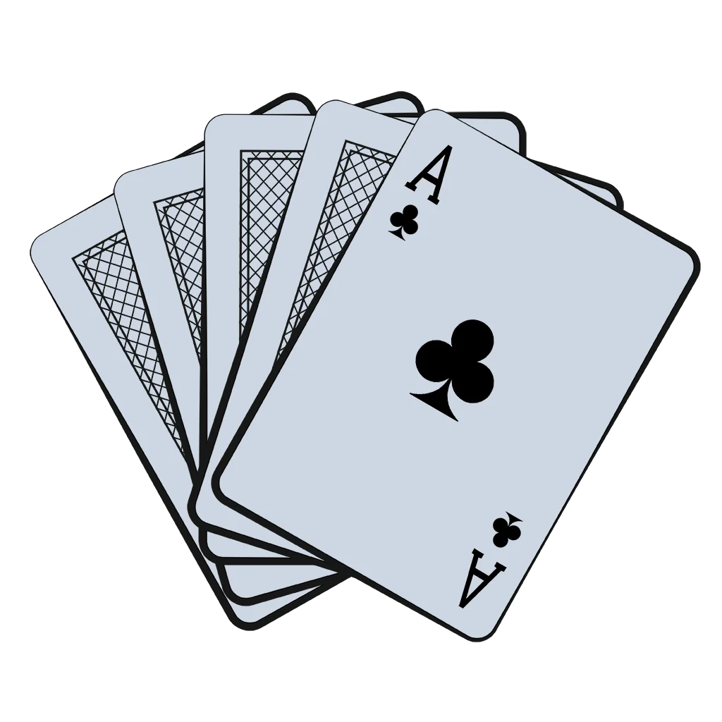 Elegant Monochrome Ace of Clubs Playing Card Clipart Design