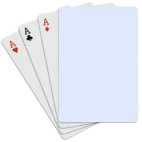 Elegant White and Red Aces Playing Cards Clipart with Blank Card Backdrop