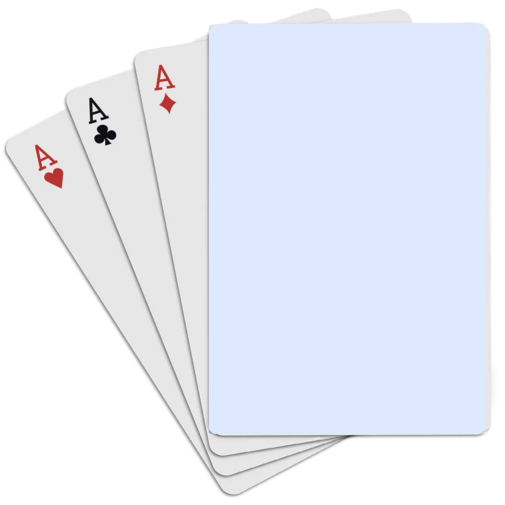 Elegant White and Red Aces Playing Cards Clipart with Blank Card Backdrop