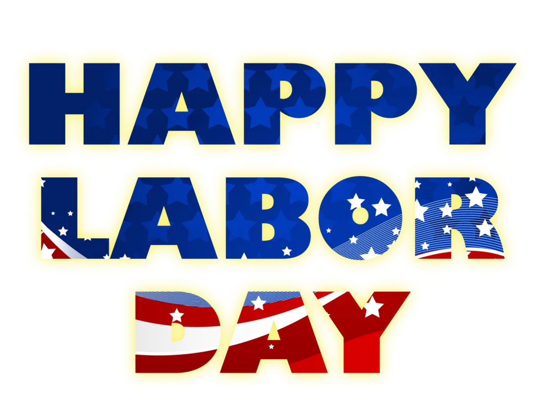 Festive Labor Day Clipart Celebration with Patriotic American Flag Colors