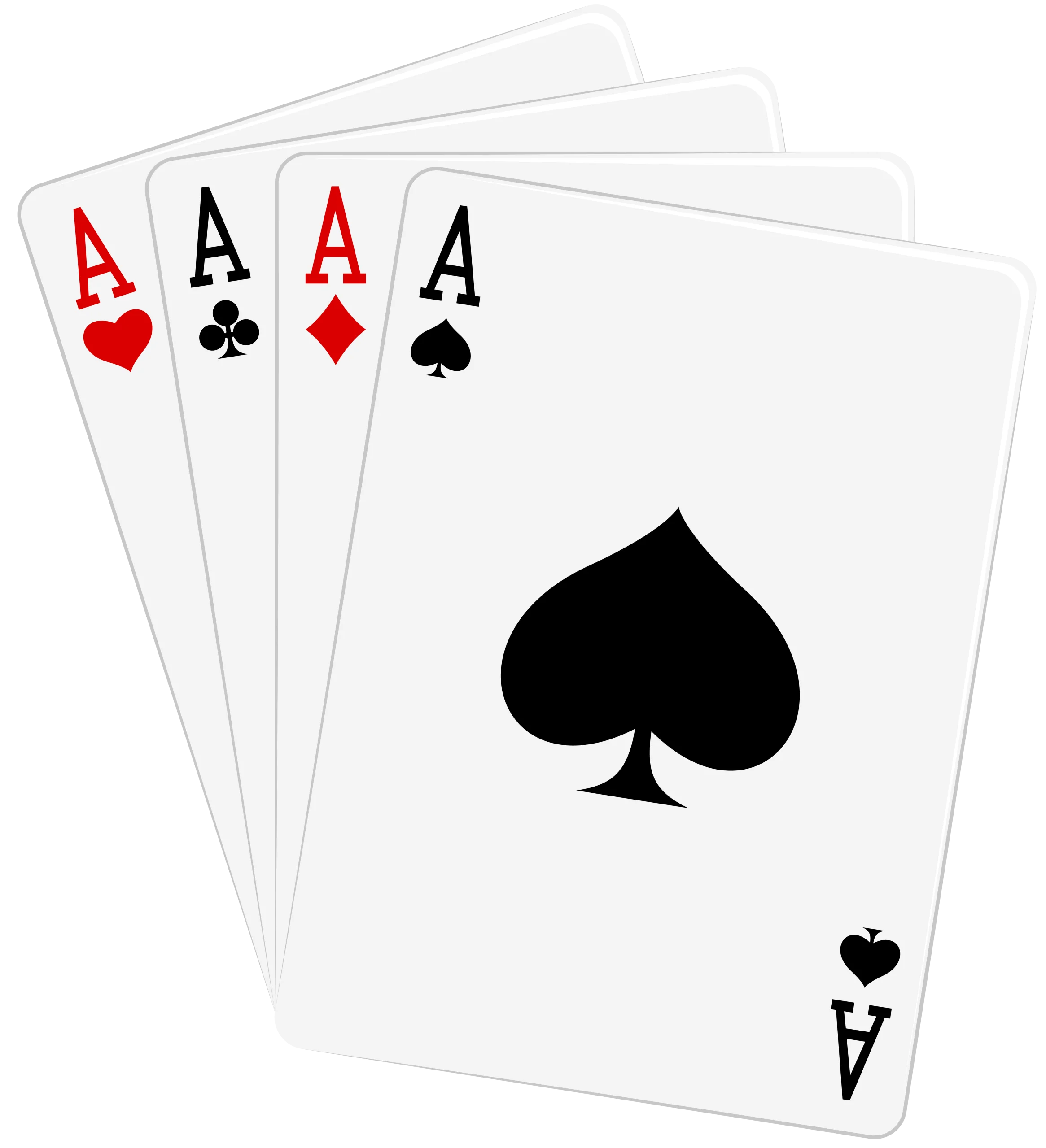 Four Aces Playing Cards Clipart - Classic Casino Game Design Element