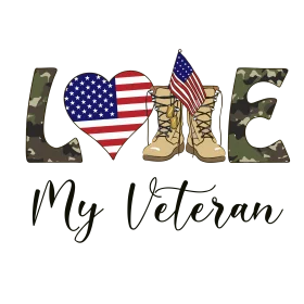 Love My Veteran Patriotic Military Tribute Clipart Design Honoring Service