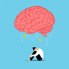 Mental Health Awareness Clipart: The Heavy Weight of Psychological Burden