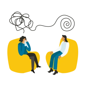 Mental Health Communication and Understanding Therapeutic Clipart Illustration