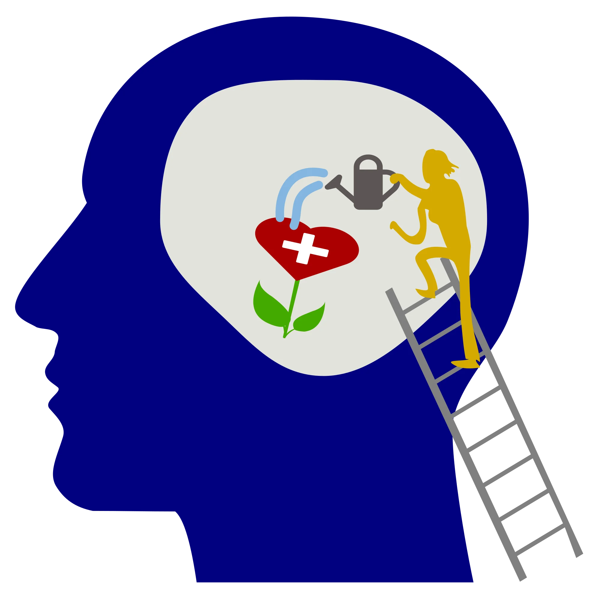 Mind Care and Emotional Wellness: A Symbolic Mental Health Clipart Illustration