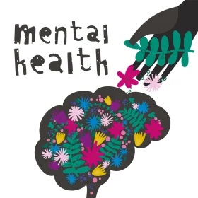 Nurturing Mental Health: A Colorful Journey of Emotional Wellness Clipart Illustration