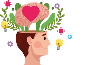 Nurturing Mental Wellness: A Colorful Brain Health and Emotional Balance Clipart Illustration