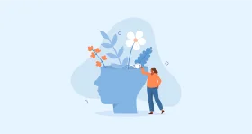 Nurturing Mental Wellness: A Symbolic Illustration of Inner Healing and Growth Clipart