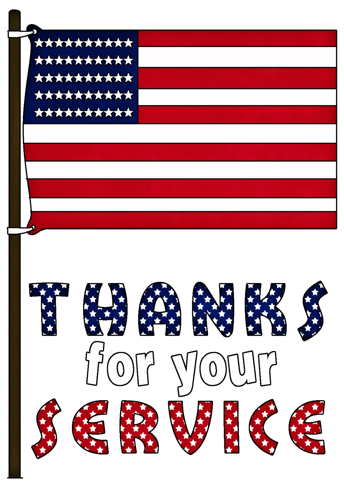 Patriotic Veterans Day Clipart Honoring Military Service with American Flag