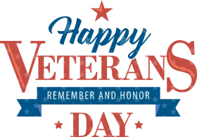 Patriotic Veterans Day Clipart Honoring Service Members with Bold Typography