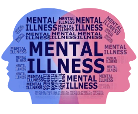 Silhouette Heads Expressing Mental Health Awareness Clipart Design
