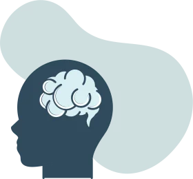 Silhouette of Human Profile Showcasing Brain Mental Health Awareness Clipart Design
