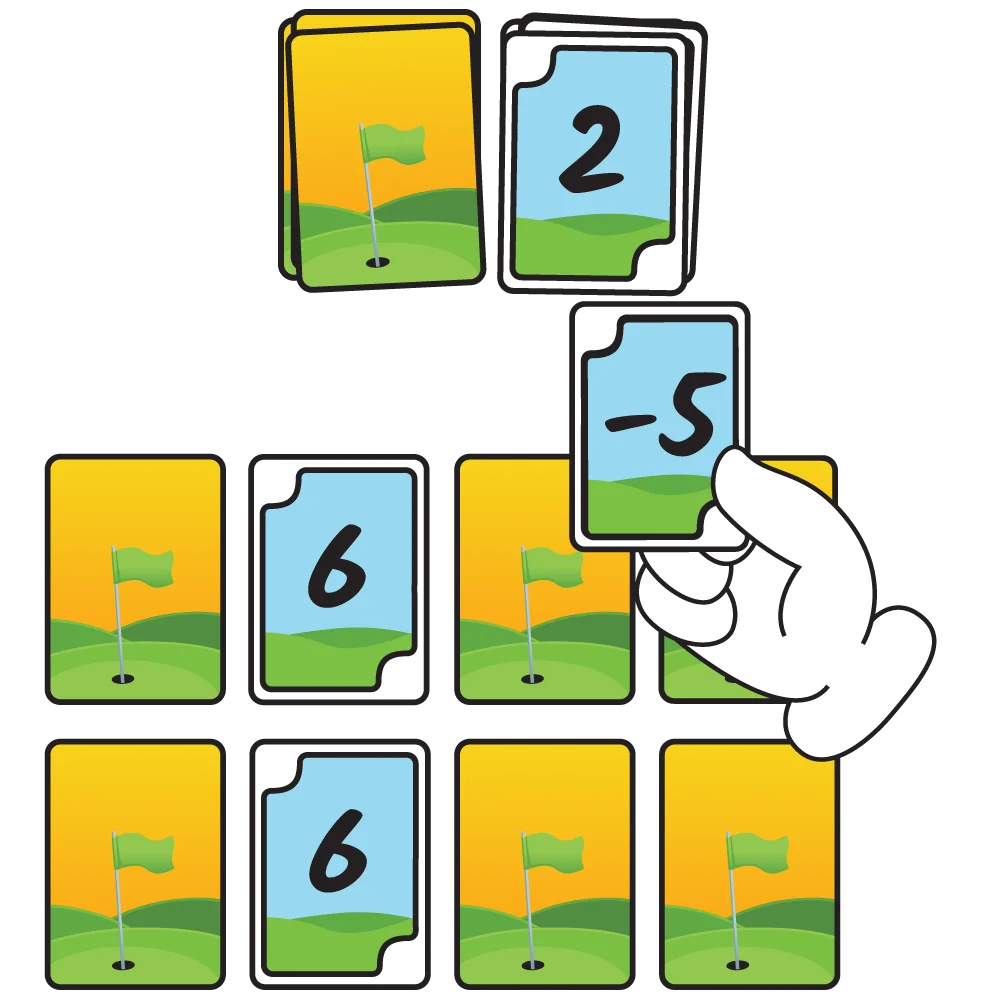 Strategic Card Game Clipart Illustration with Numbered and Flag Cards