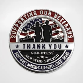 Supporting Our Veterans Clipart: Honoring Military Service Members Emblem Design