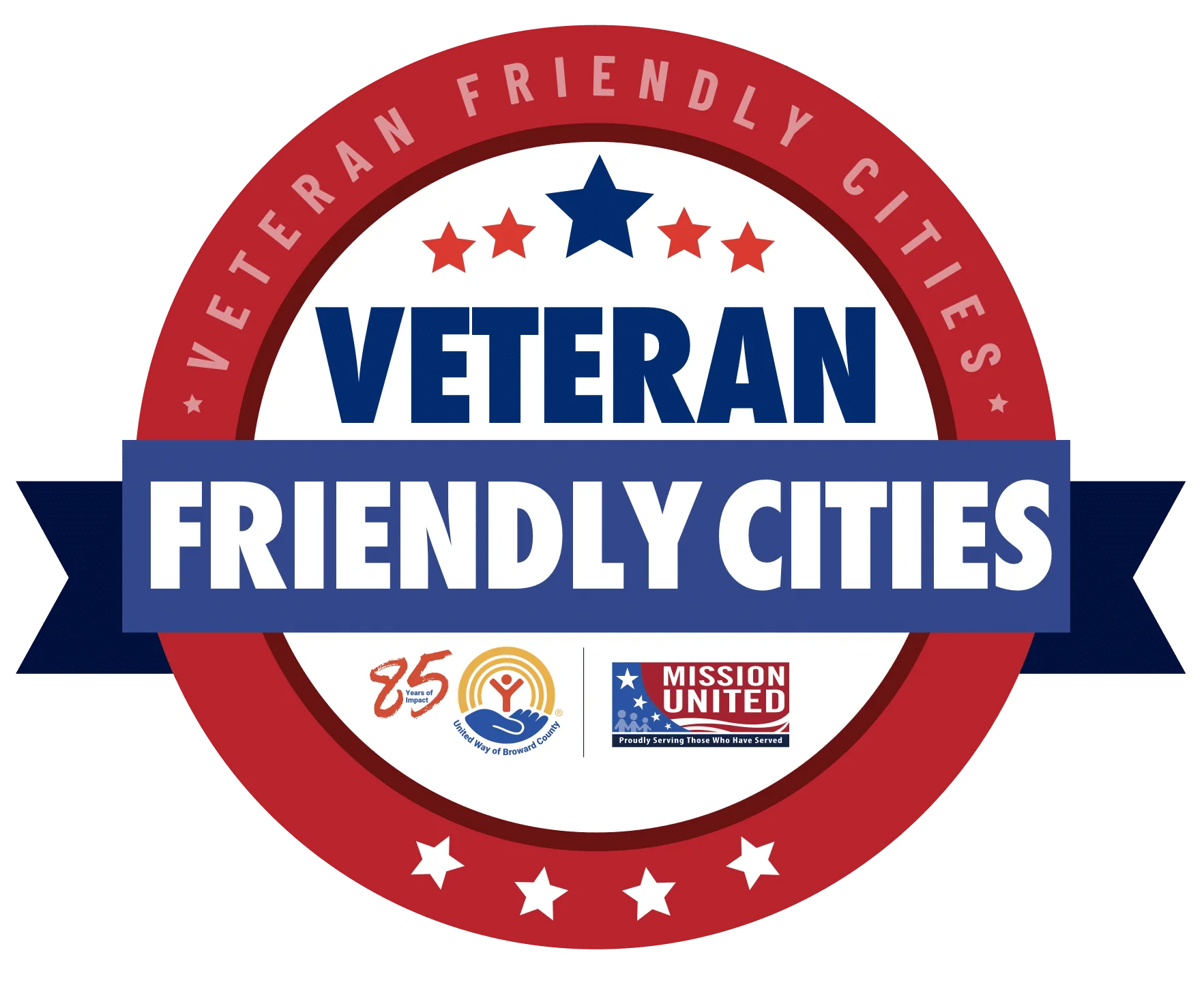 Veteran Friendly Cities Patriotic Seal Clipart - Honoring Military Service Heroes