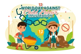 World Day Against Child Labor Awareness Cartoon Clipart Illustration Design