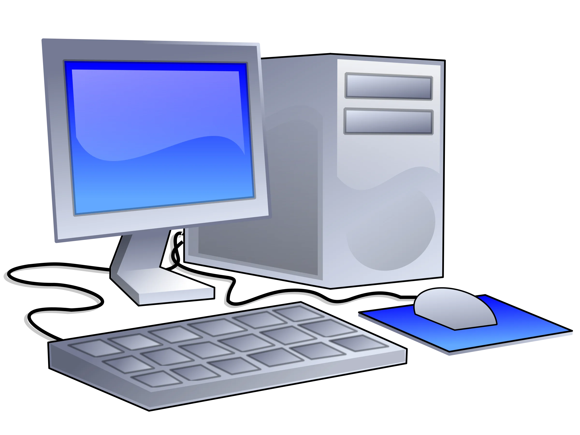 Classic Desktop Computer System Clipart Illustration with Monitor and Peripherals
