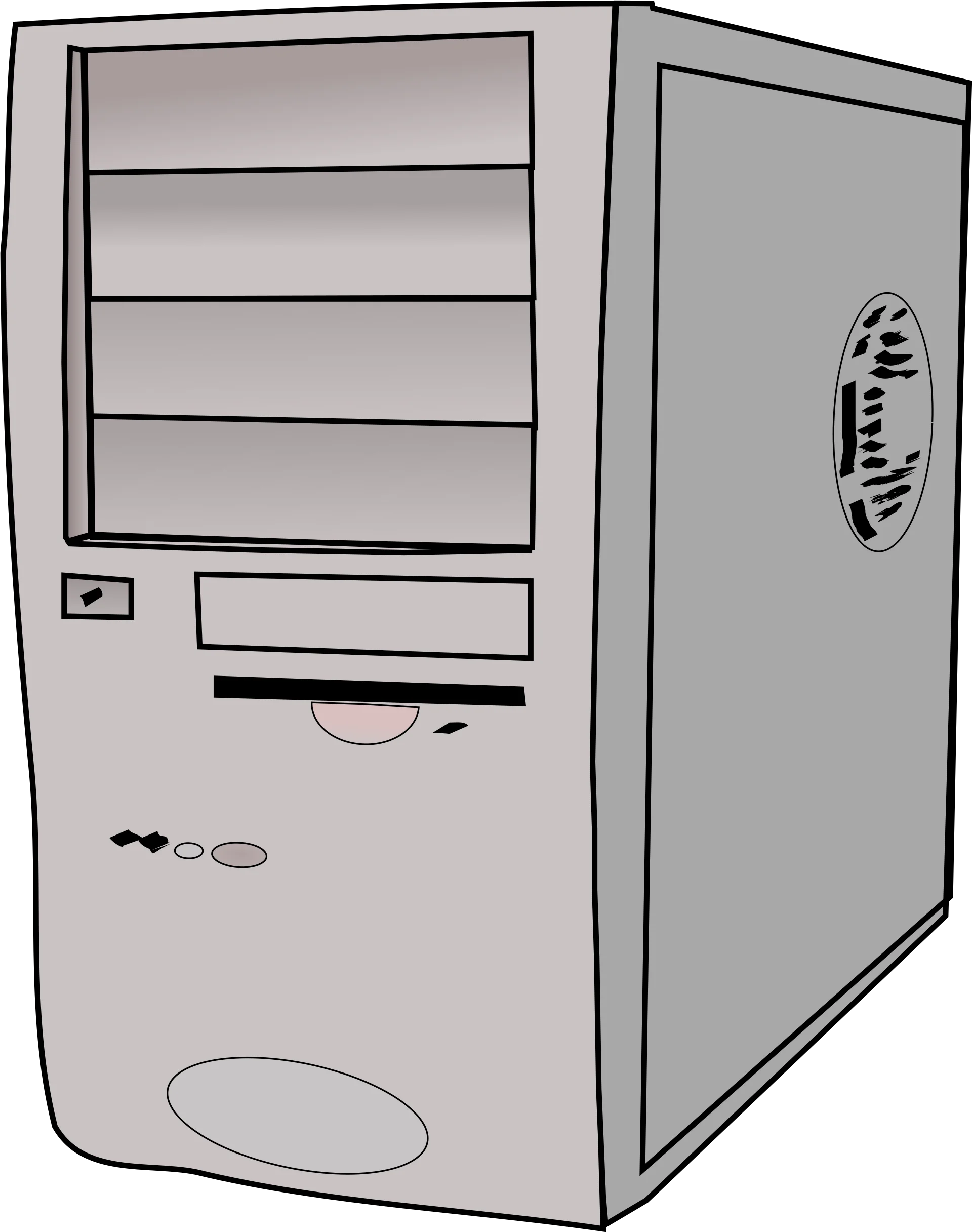 Classic Desktop Computer Tower Clipart - Vintage Computing Graphic Design Element