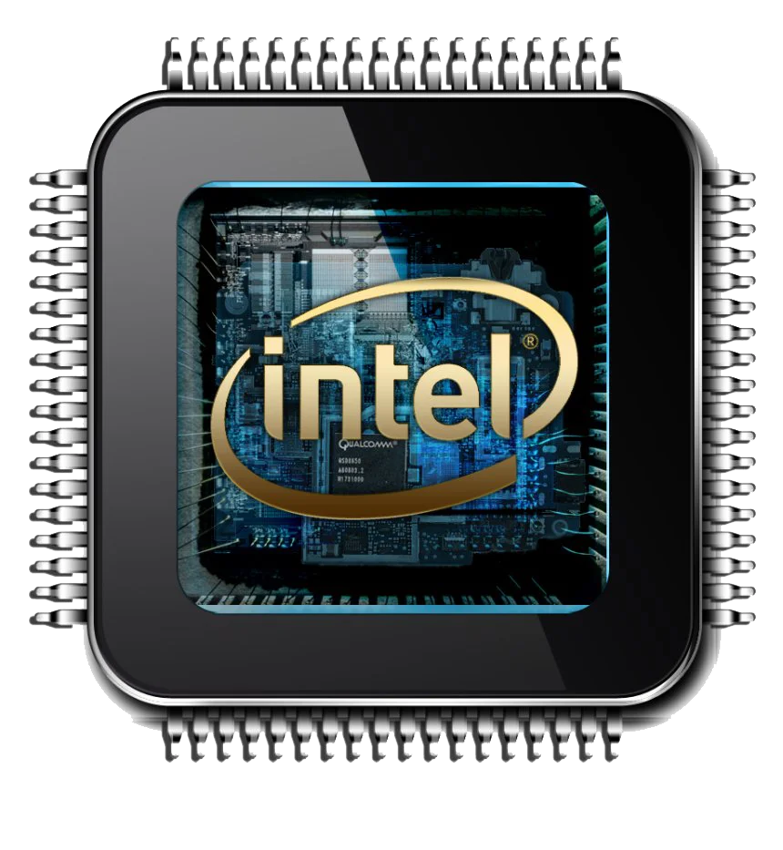 Detailed Intel Processor Chip Clipart Showcasing Advanced Computer Technology Design