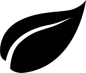 Elegant Minimalist Black and White Leaf Silhouette Clipart Design