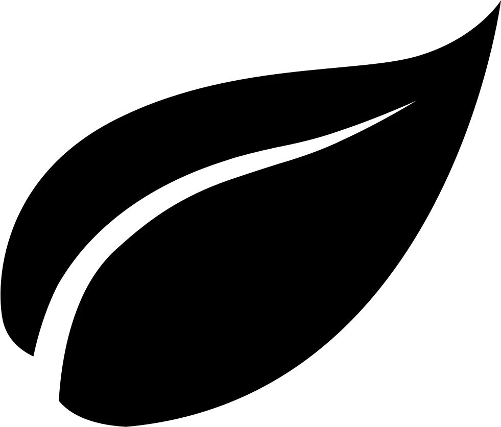 Elegant Minimalist Black and White Leaf Silhouette Clipart Design