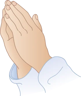 Gentle Spiritual Moment: Serene Praying Hands Clipart Illustration in Soft Tones