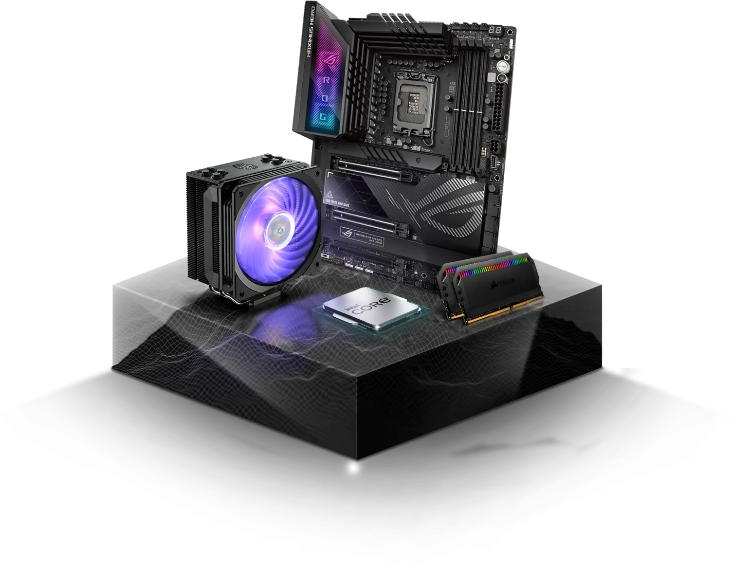 High-Performance Computer Motherboard and CPU Cooling Clipart Showcase