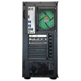 High-Performance Desktop Computer Case Rear Panel Clipart Detailed Illustration