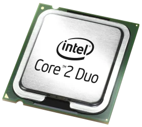 Intel Core 2 Duo Processor Metallic Silver Computer Component Clipart Design