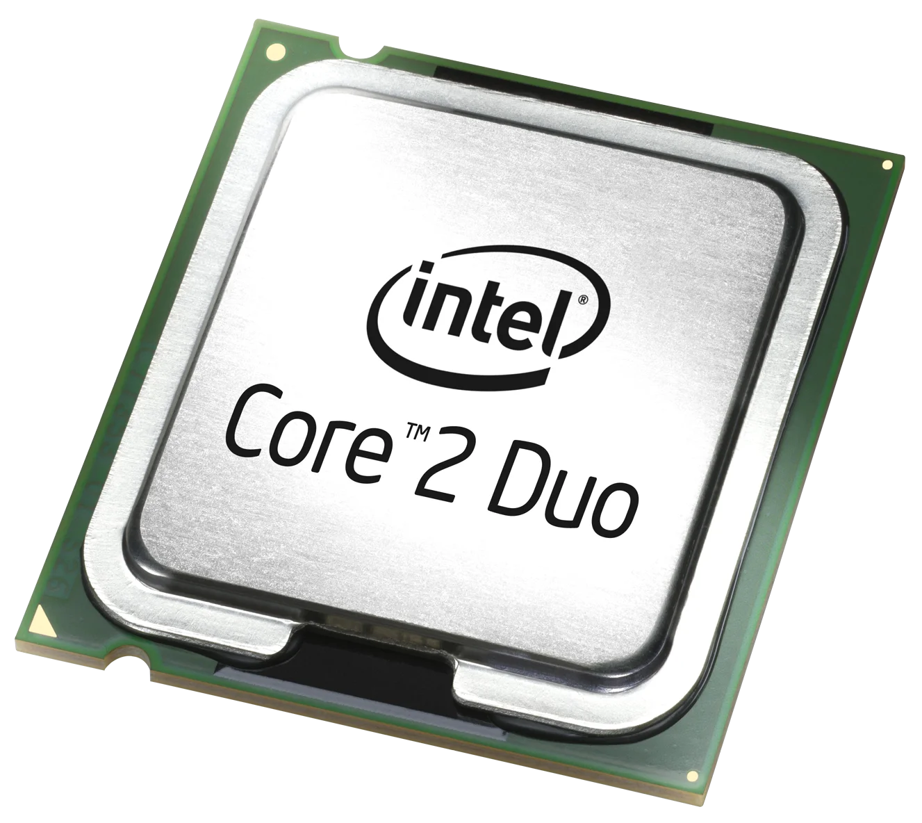 Intel Core 2 Duo Processor Metallic Silver Computer Component Clipart Design