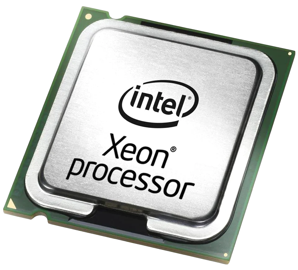 Intel Xeon Processor Metallic Silver Detailed Computer CPU Component Clipart Graphic