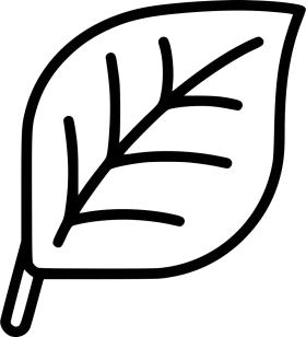 Minimalist Black and White Leaf Clipart with Simple Linear Design