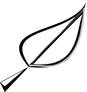 Minimalist Black and White Simple Leaf Clipart Design with Elegant Lines