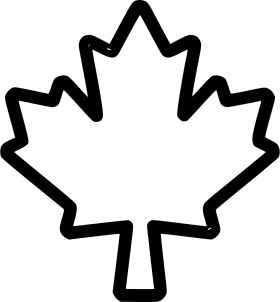 Minimalist Canadian Maple Leaf Outline Clipart - Simple Iconic Symbol Design