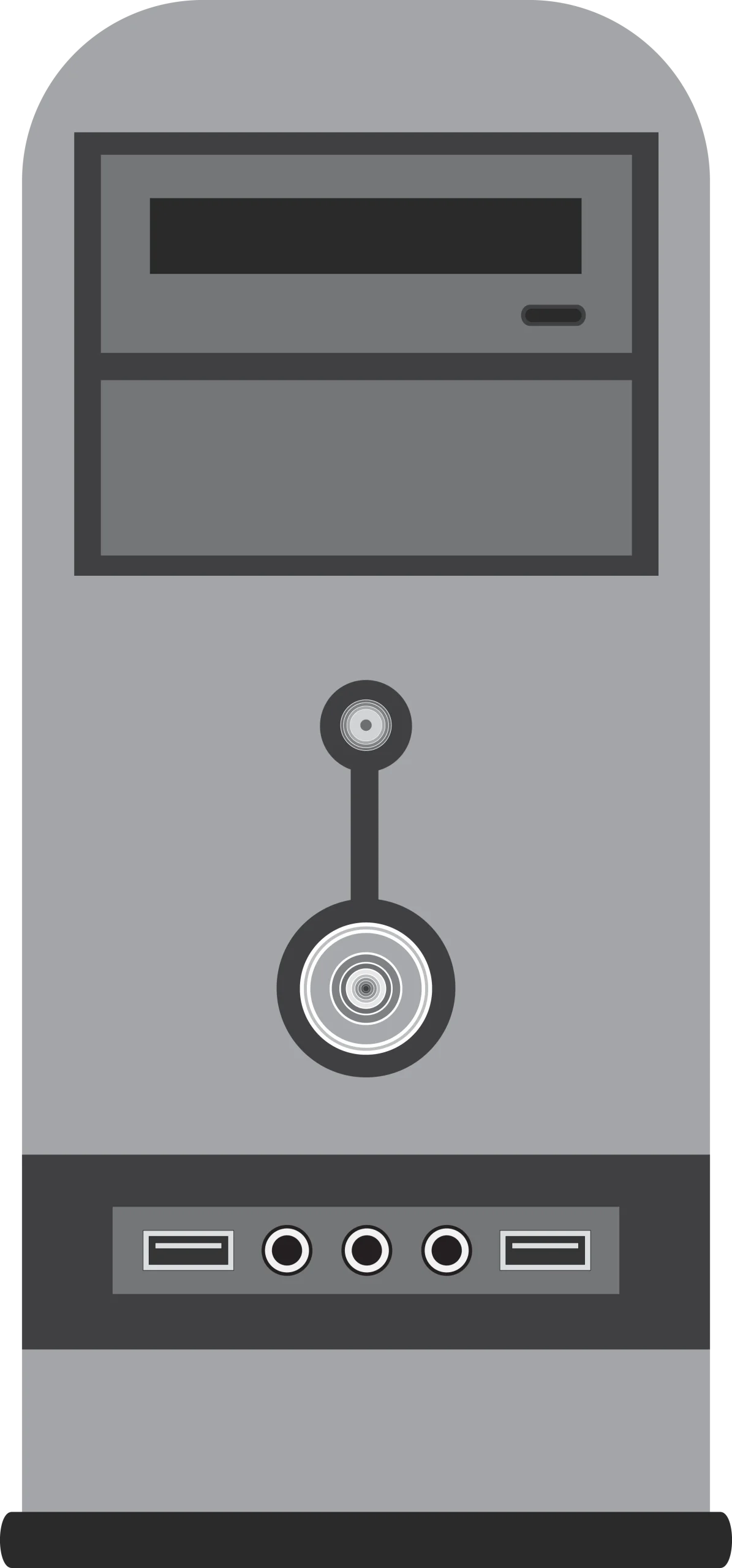 Minimalist Grayscale Computer Tower Clipart Design for Tech Enthusiasts