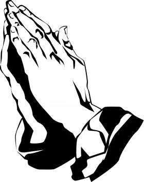 Monochrome Praying Hands Clipart - Spiritual Silhouette of Faith and Devotion